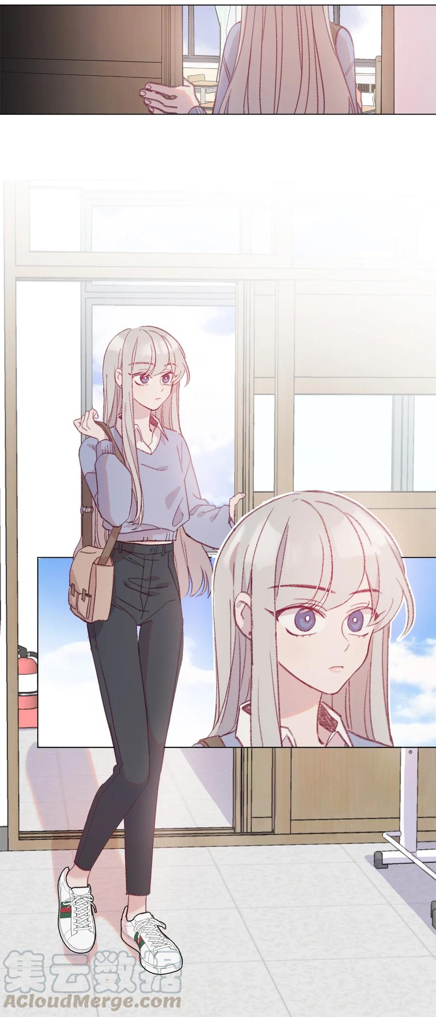 蘑菇汤西餐漫画,45 长直发的她5图